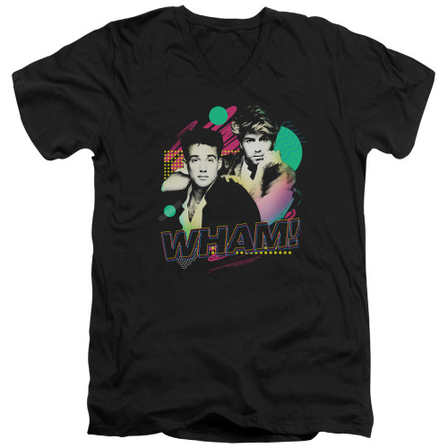 Wham The Edge Of Heaven S/S Adult V Neck 30/1 T-Shirt Black