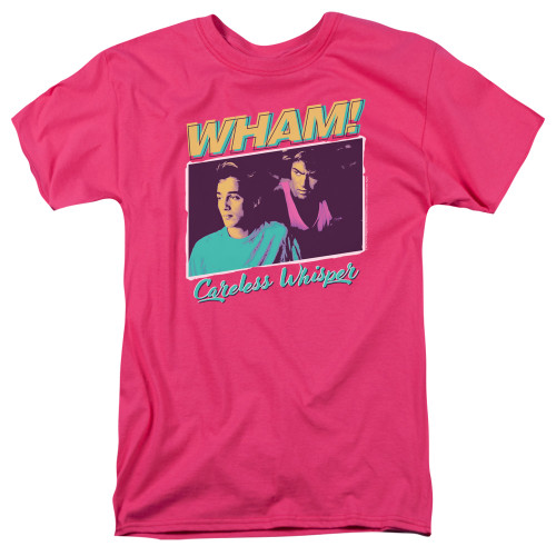 Wham Careless Whisper S/S Adult 18/1 T-Shirt Hot Pink
