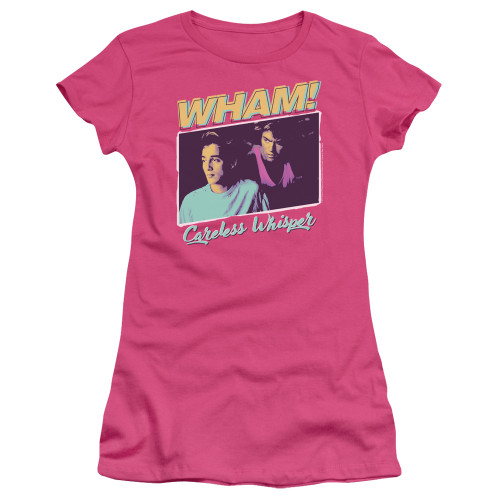 Wham Careless Whisper S/S Junior Women's T-Shirt Sheer Hot Pink