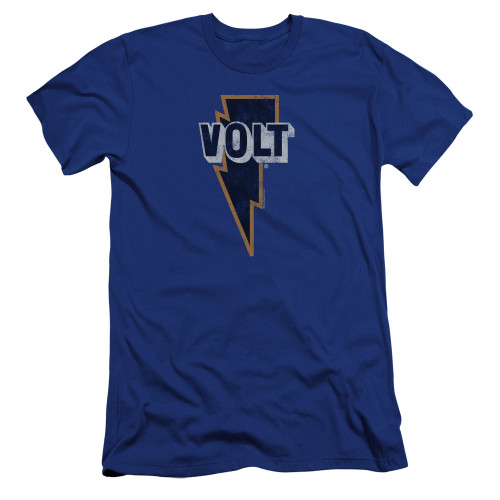 Volt Records Volt Logo Premium Canvas Adult Slim Fit 30/1 T-Shirt Royal Blue