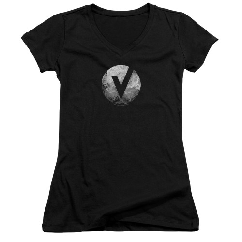 The Vamps V Emblem Junior Women's T-Shirt V Neck Black