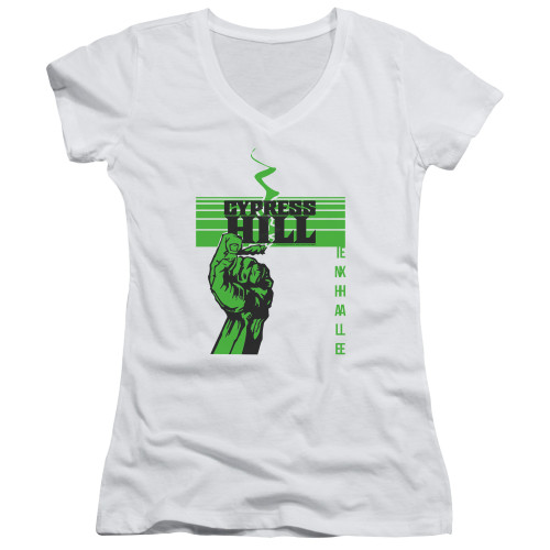 Cypress Hill Inhale Exhale Junior Women's V-Neck T-Shirt White