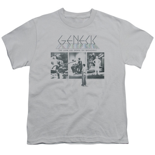Genesis The Lamb Down On Broadway Youth T-Shirt Silver
