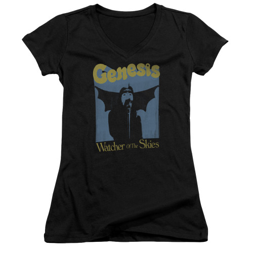 Genesis Watcher Of The Skies Junior Women's V-Neck T-Shirt Black