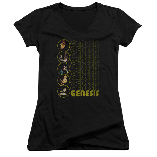 Genesis The Carpet Crawlers Junior Women's V-Neck T-Shirt Black