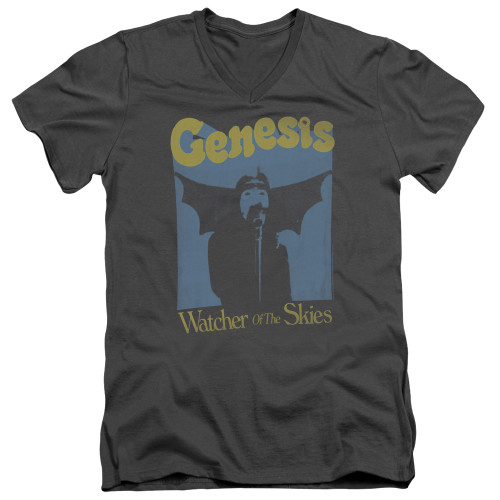 Genesis Watcher Of The Skies Adult V-Neck T-Shirt Charcoal