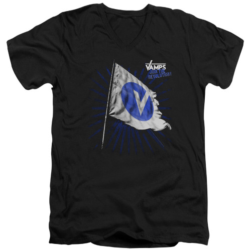The Vamps Flag S/S Adult V Neck 30/1 T-Shirt Black