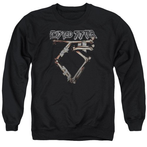 Twisted Sister Bone Logo Adult Crewneck Sweatshirt Black