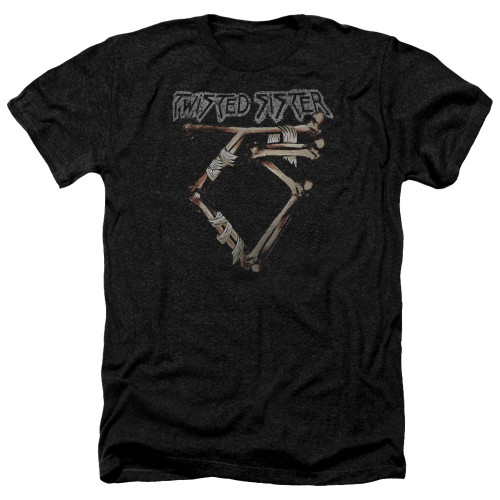 Twisted Sister Bone Logo Adult Heather T-Shirt Black