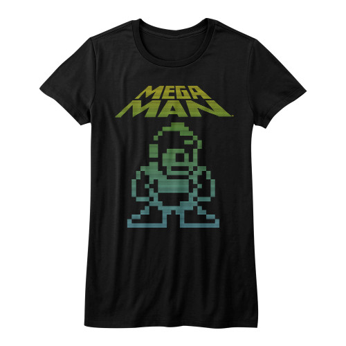 Mega Man Mega Pixel Black Junior Women's T-Shirt