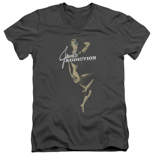 Jane's Addiction Inside Escape Adult V-Neck T-Shirt Charcoal