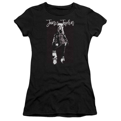 Janis Joplin Minimal J Premium Junior Women's Sheer T-Shirt Black