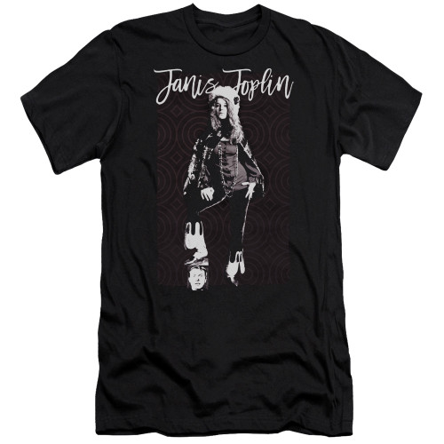 Janis Joplin Minimal J Premium Adult 30/1 T-Shirt Black