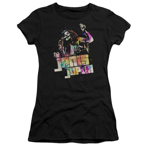 Janis Joplin Colors Of Janis Premium Junior Women's Sheer T-Shirt Black