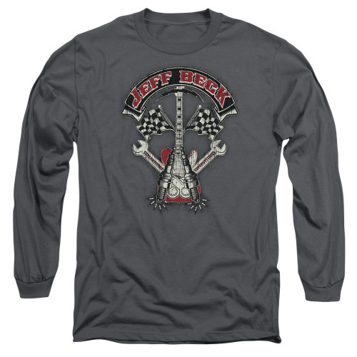 Jeff Beck Beckabilly Guitar Long Sleeve Adult T-Shirt Charcoal