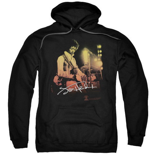 Jimi Hendrix Live On Stage Adult Pullover Hoodie Sweatshirt Black