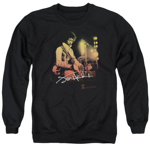 Jimi Hendrix Live On Stage Adult Crewneck Sweatshirt Black