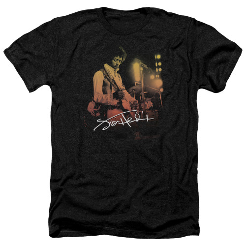 Jimi Hendrix Live On Stage Adult Heather T-Shirt Black