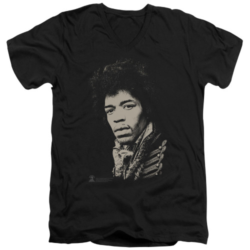 Jimi Hendrix Classic Jimi Adult V-Neck T-Shirt Black
