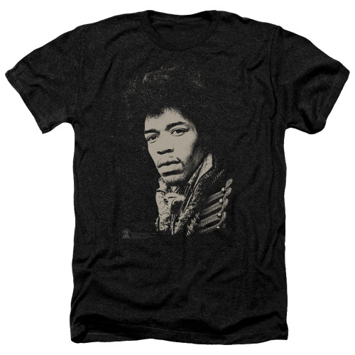 Jimi Hendrix Classic Jimi Adult Heather T-Shirt Black