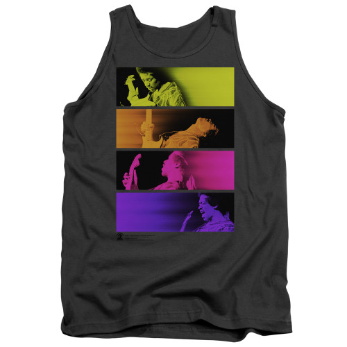 Jimi Hendrix Electric Blocks Adult Tank Top T-Shirt Charcoal