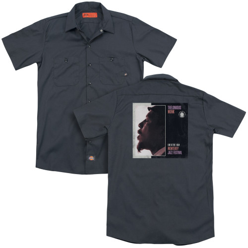 Thelonious Monk Monterey (Back Print) Adult Work Shirt Charcoal