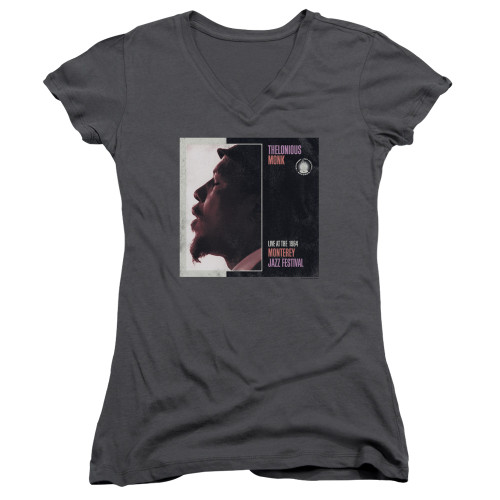 Thelonious Monk Monterey Junior Women's T-Shirt V Neck Charcoal