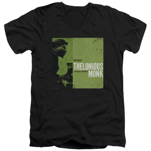 Thelonious Monk Work S/S Adult V Neck 30/1 T-Shirt Black