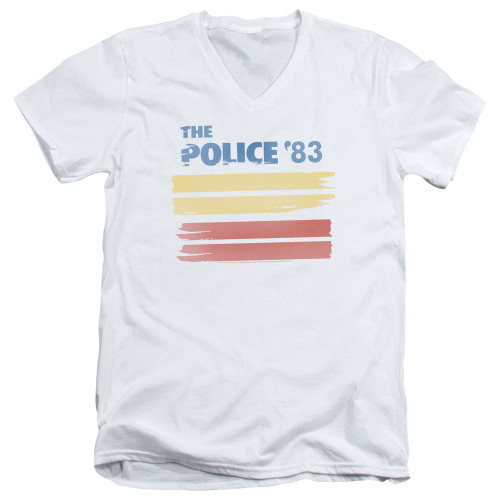 The Police 83 S/S Adult V Neck 30/1 T-Shirt White
