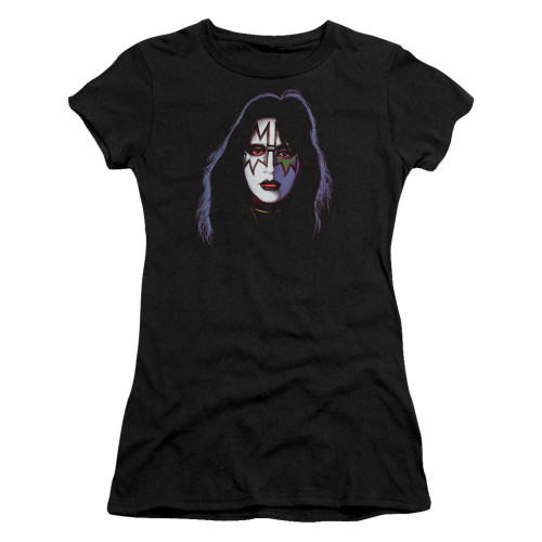 Kiss Ace Frehley Cover Junior Women's Sheer T-Shirt Black
