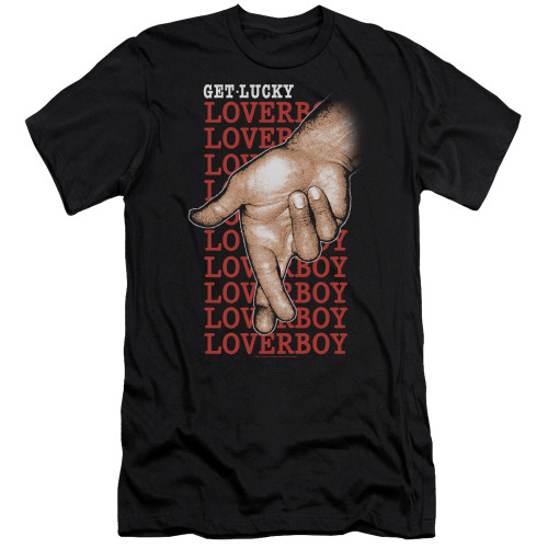 Loverboy Fingers Crossed Premium Adult 30/1 T-Shirt Black