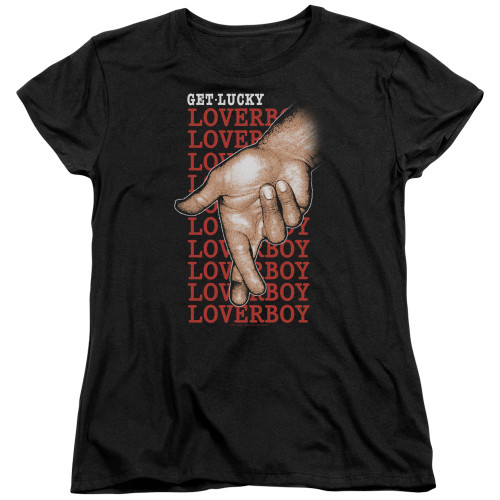 Loverboy Fingers Crossed Women's T-Shirt Black