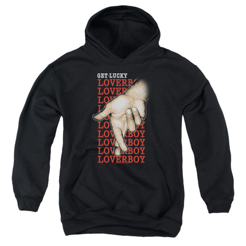 Loverboy Fingers Crossed Youth Pullover Hoodie Sweatshirt Black