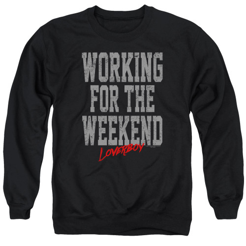 Loverboy Working Adult Crewneck Sweatshirt Black