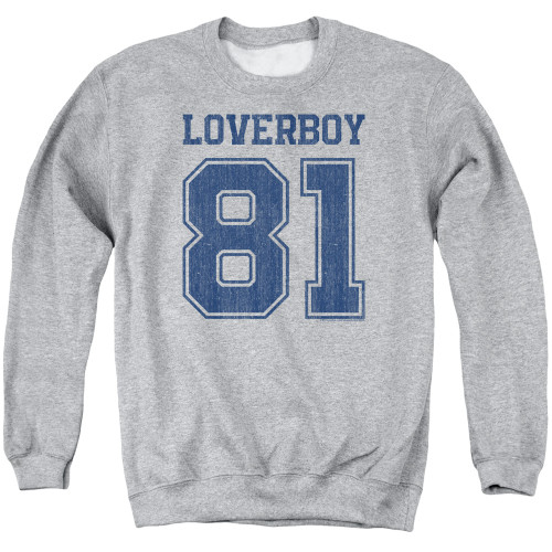 Loverboy 1981 Adult Crewneck Sweatshirt Athletic Heather