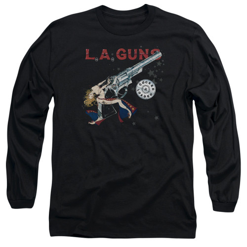 L.A. Guns Cocked And Loaded Adult Long Sleeve T-Shirt Black