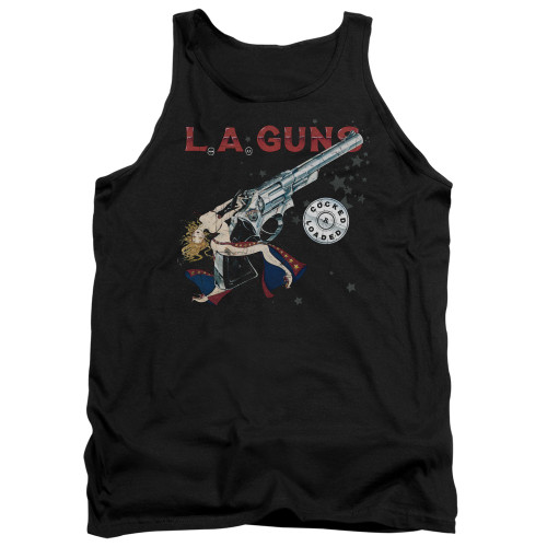 L.A. Guns Cocked And Loaded Adult Tank Top T-Shirt Black