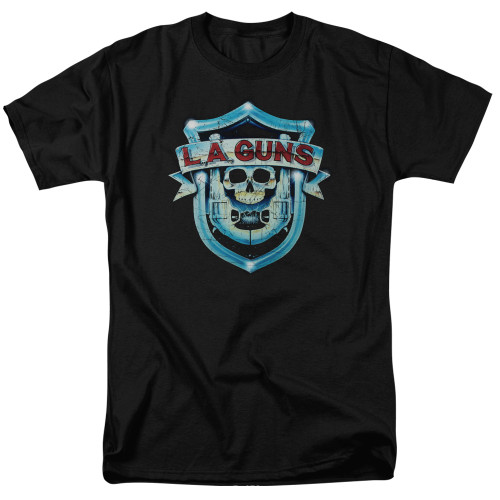 L.A. Guns Shield Adult 18/1 T-Shirt Black