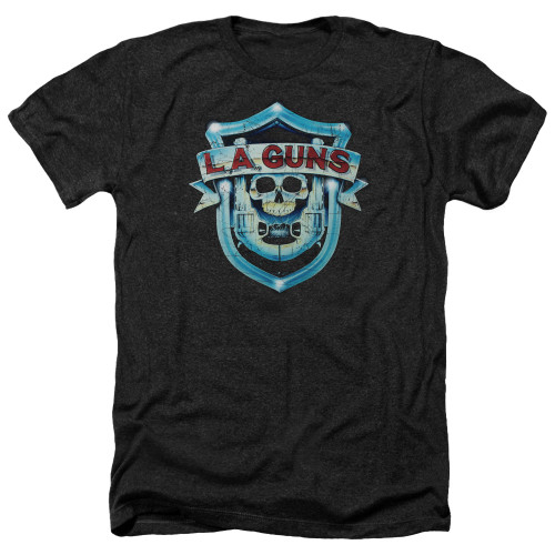 L.A. Guns Shield Adult Heather T-Shirt Black