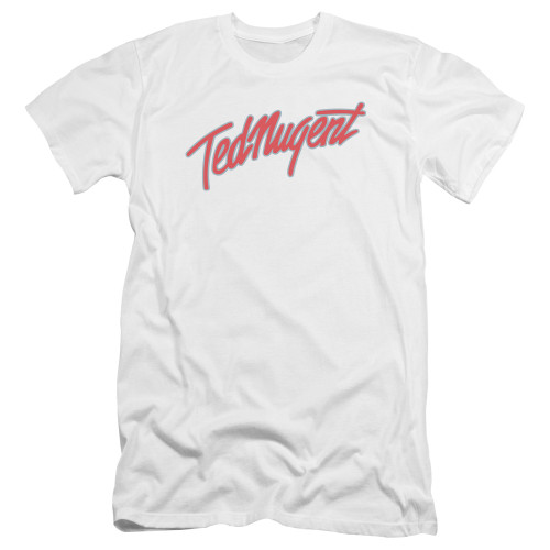 Ted Nugent Clean Logo Premuim Canvas Adult Slim Fit 30/1 T-Shirt White