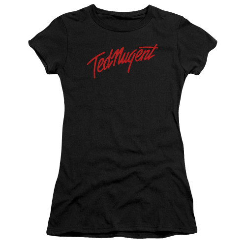 Ted Nugent Distressed Logo S/S Junior Women's T-Shirt Sheer Black