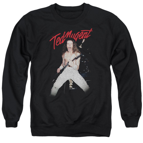 Ted Nugent Rockin Adult Crewneck Sweatshirt Black
