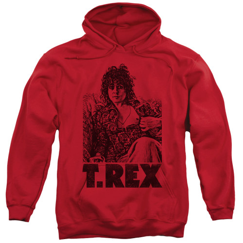 T. Rex Lounging Adult Pullover Hoodie Sweatshirt Red