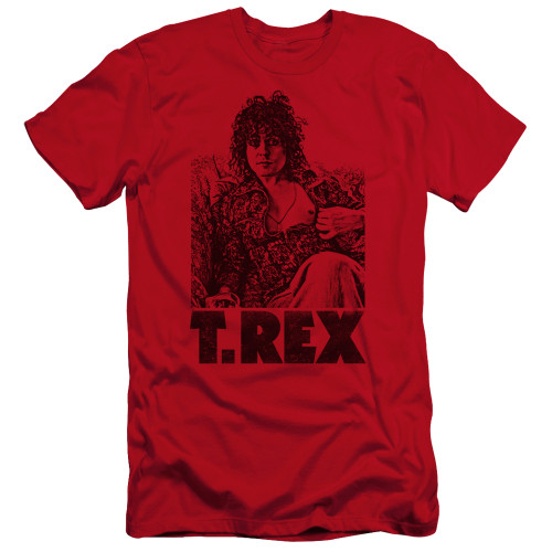 T. Rex Lounging Premuim Canvas Adult Slim Fit 30/1 T-Shirt Red