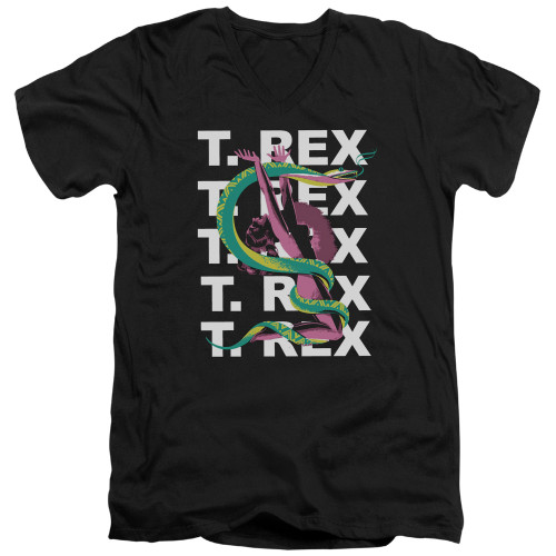 T. Rex Snake S/S Adult V Neck 30/1 T-Shirt Black