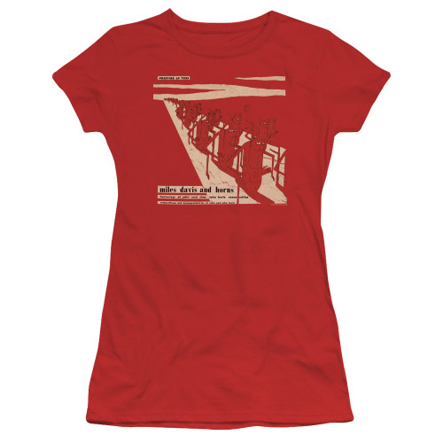 Miles Davis Davis and Horn Junior Women's Sheer T-Shirt Red