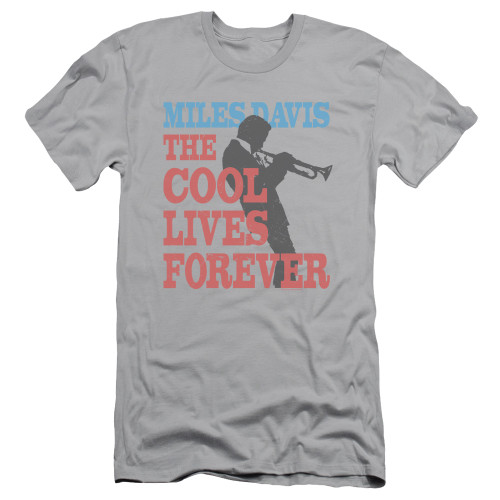 Miles Davis Cool Lives Adult 30/1 T-Shirt Silver