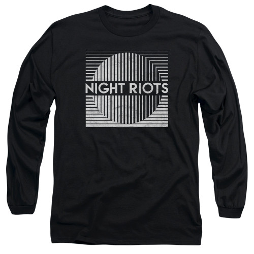 Night Riots Title Long Sleeve Adult T-Shirt Black