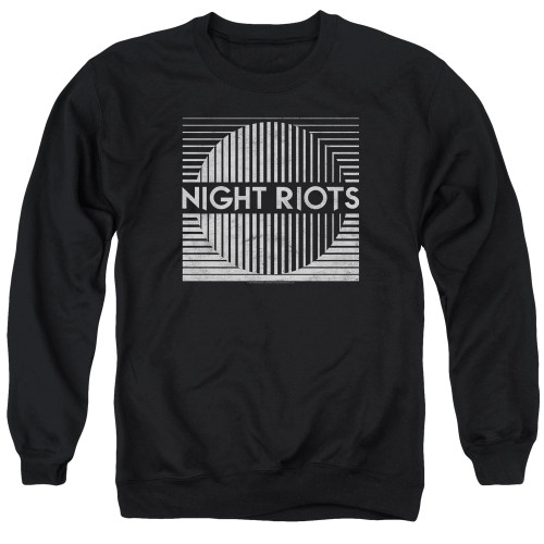 Night Riots Title Adult Crewneck Sweatshirt Black