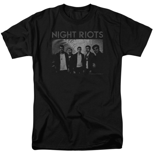 Night Riots Greyscale Adult 18/1 T-Shirt Black
